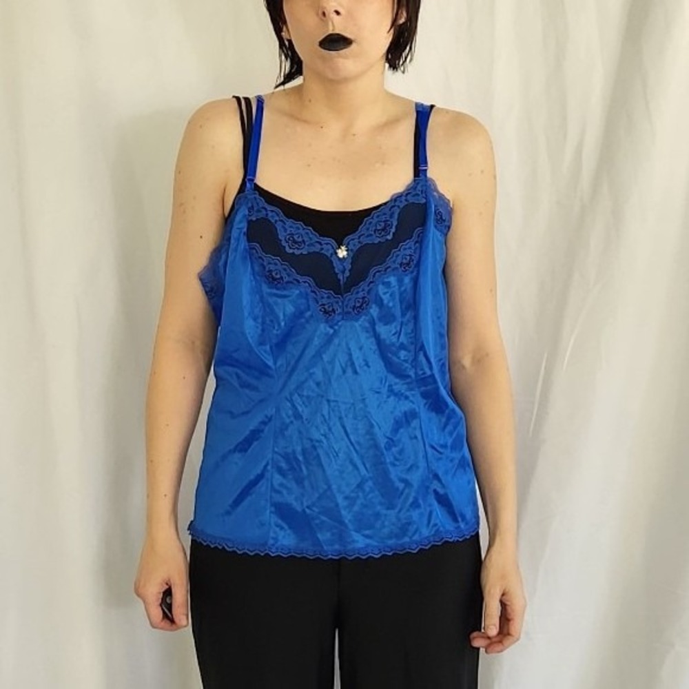 80s/90s Blue Lacy‎ Camisole